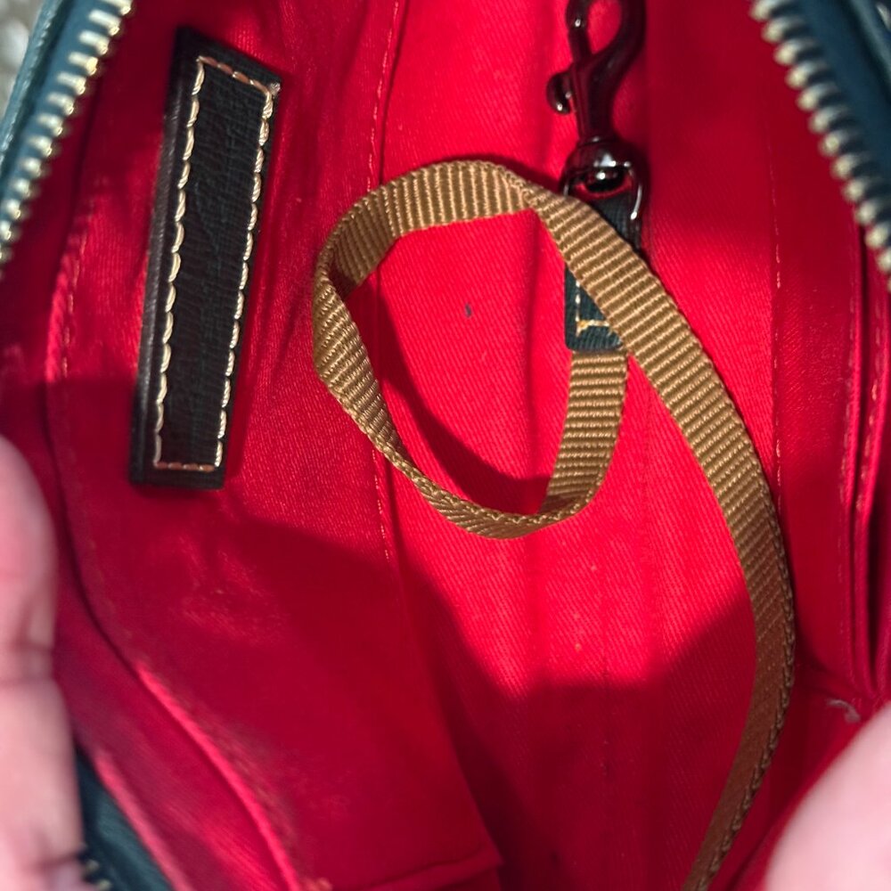 Dooney & Bourke Dark Green Crossbody Pouchette Bag - Picture 3 of 4